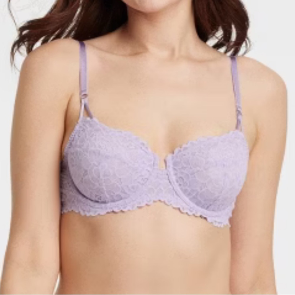 Women's Lace Unlined Balconette Bra - Auden™ Lavender 42D & 46DDD NWT